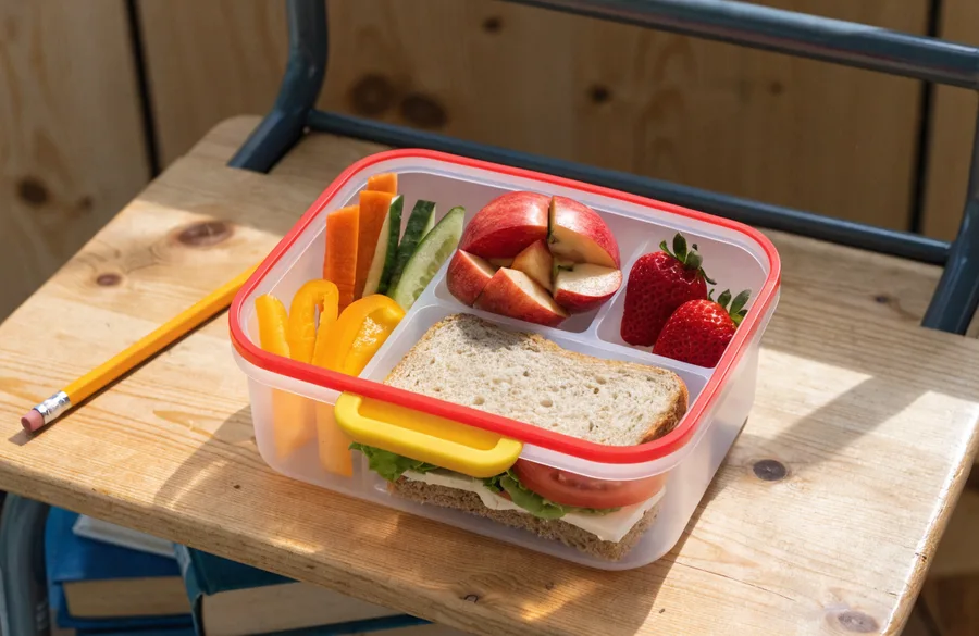 Kolorowy zdrowy lunchbox dla dziecka (zdjęcie poglądowe)